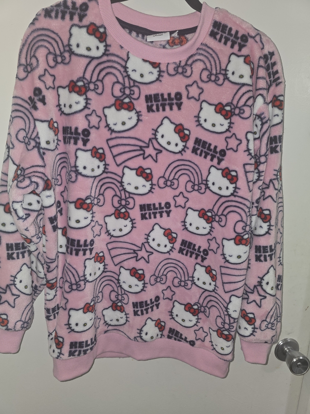 Hello Kitty Girls' Pink Fleece Pajama Top